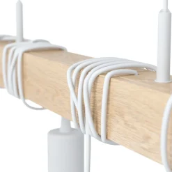 Eglo TOWNSHEND hanglamp staal wit / Hout bruin H: 1100 mm