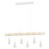 Eglo TOWNSHEND hanglamp staal wit / Hout bruin H: 1100 mm