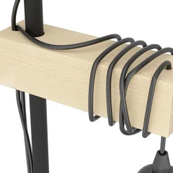 Eglo TOWNSHEND Staande lampen staal, hout zwart, bruin H: 1665 mm