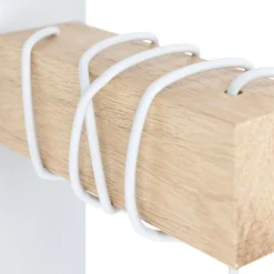 Eglo TOWNSHEND Wandlamp staal wit / Hout bruin H: 215 mm