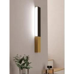 Eglo TUDONS Wandlamp aluminium, staal, hout zwart, bruin H: 45 mm