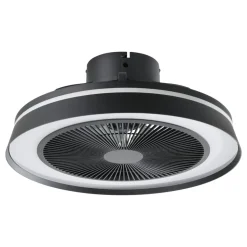 Eglo VALLONIA Ventilator met licht ABS zwart-mat / acryl melkkleurig H: 210 mm | Ø 480 mm