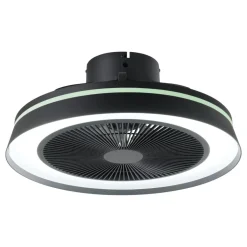 Eglo VALLONIA Ventilator met licht ABS zwart-mat / acryl melkkleurig H: 210 mm | Ø 480 mm
