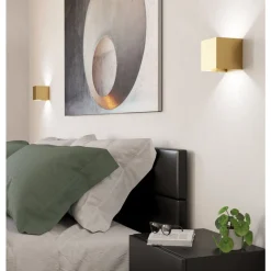 Eglo VALMONTONE Wandlamp aluminium geelkoper-geborsteld / Glas helder H: 100 mm