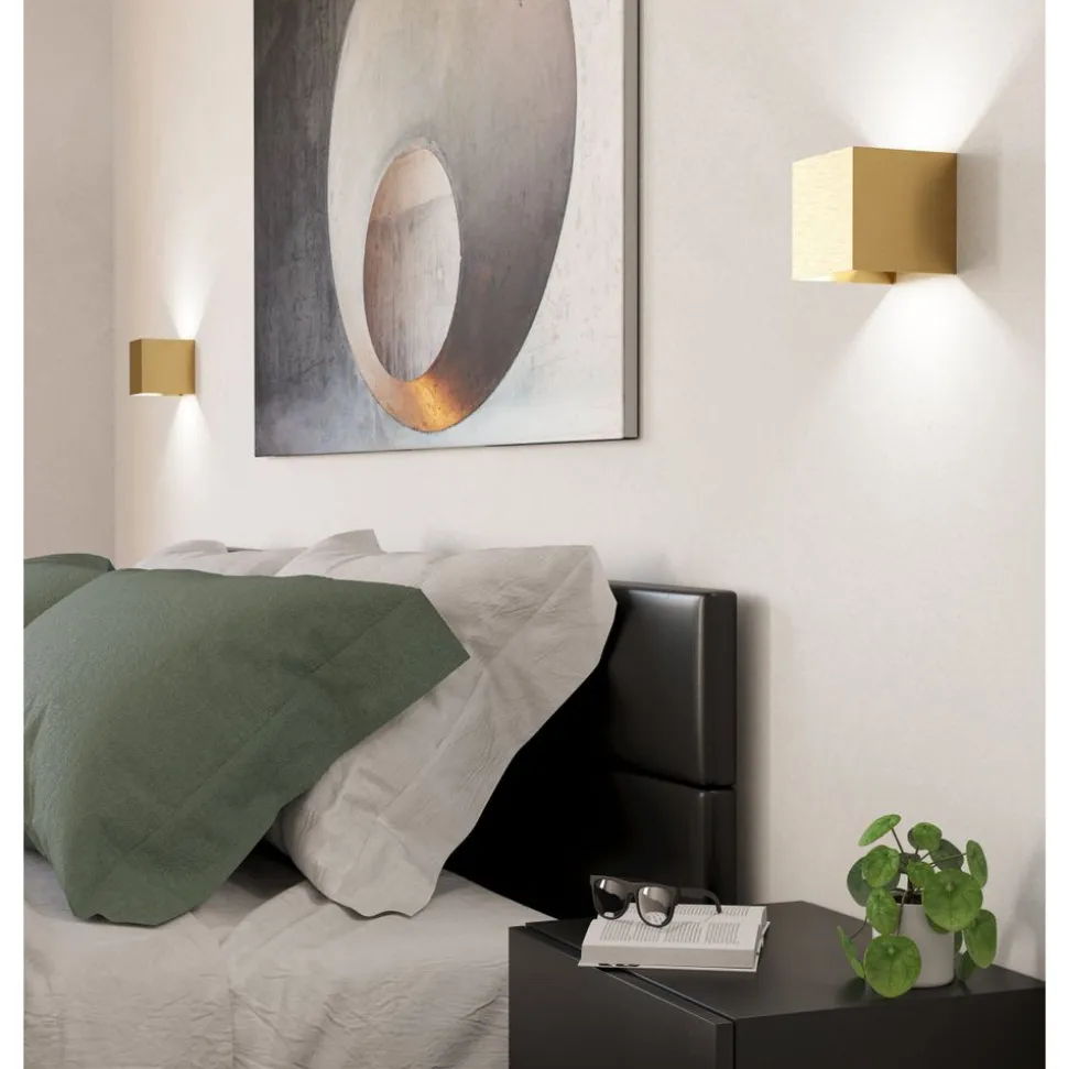 Eglo VALMONTONE Wandlamp aluminium geelkoper-geborsteld / Glas helder H: 100 mm