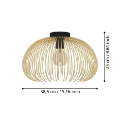 Eglo VENEZUELA Plafondarmaturen staal zwart, goud H: 250 mm | Ø 385 mm