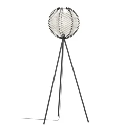 Eglo WAVERTON Staande lamp staal zwart / textiel, hout wit, zwart H: 1430 mm | Ø 400 mm