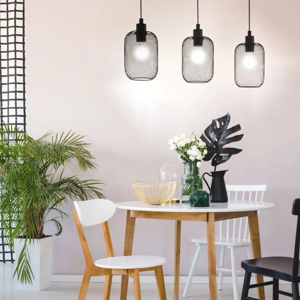 Eglo WRINGTON PENDEL 3xE27 L740 ZWART GAAS