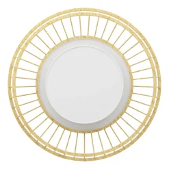 Eglo YUKU-Z Plafondarmaturen staal wit / hout, textiel bruin, wit H: 160 mm | Ø 460 mm