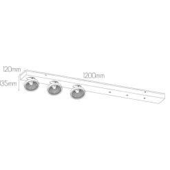 Fantasia AEON-3 XL zwart 3x AR111 (incl) 1200mm basis voor pendels