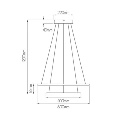 Fantasia ANNU pend. 2 rings  53W  SMD 3000K dimmable ø600+400mm Black