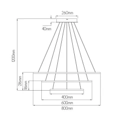 Fantasia ANNU Pend. 3 rings  99W  SMD 3000K dimmable ø800+600+400mm Black