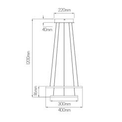 Fantasia ANNU pend. 2 rings  36W  SMD 3000K dimmable ø400+300mm white