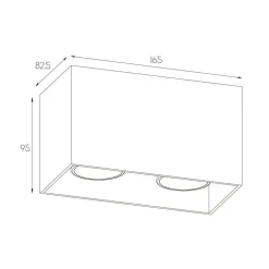 Fantasia BABAR Plafondlicht zwart / goud vierkant 2xGU10 excl (max 50W)
