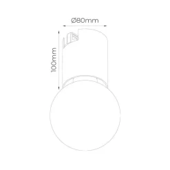 Fantasia BABU 1xE27 excl monofase track spot zwart