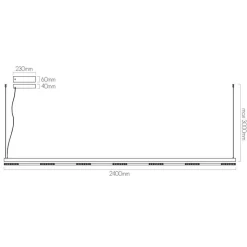 Fantasia BATON LED 51W 3000K Pendel 2400mm