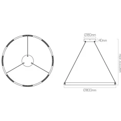 Fantasia BATON LED 52W 3000K Pendel rond Ø800mm