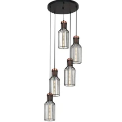 Fantasia BIZUM pendel 3x E27 zwart + koper