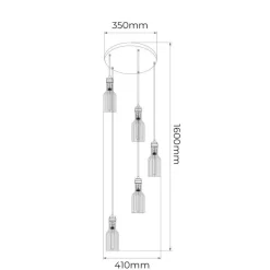 Fantasia BIZUM pendel 3x E27 zwart + koper