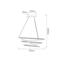 Fantasia BOA Pend. 88W SMD 3000K dimmable ø730mm Black