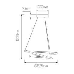Fantasia BOA Pend. 47W SMD 3000K dimmable ø525mm black