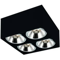 Fantasia BOX-4L square black incl. 4x AR111 12W 2700K 1130 lm