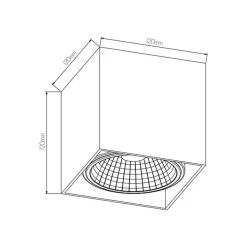 Fantasia BOX-1L square black incl. AR111 12W 2700K 1130 lm