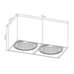 Fantasia BOX-2L square black incl. 2x AR111 12W 2700K 1130 lm