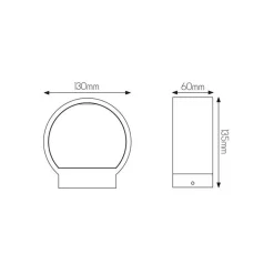Fantasia DAMIR WALL LIGHT 6 Watt 540Lm COB LED IP54 black