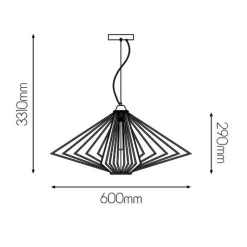 Fantasia DAXOS pendant 1x E27 black diam 60