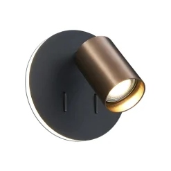 Fantasia DUSK wandlicht GU10 (excl) + LED 5,5W 2700K zwart + geb brons