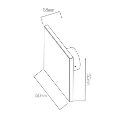 Fantasia ECLIPSE Wandlicht vierkant IP65 6,5 Watt 800 Lumen 3000K