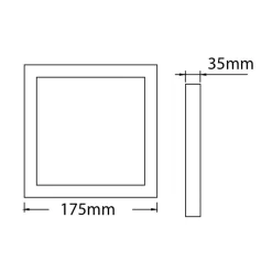 Fantasia FLUKE ceilinglamp square black 12W 3000K 960lm 17,5 cm