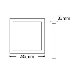 Fantasia FLUKE ceilinglamp square Black 18W 3000K 1440lm 23,5 cm