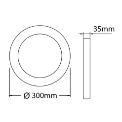 Fantasia FLUKE LED plafonnier rond zwart 24W 3000K Ø30cm