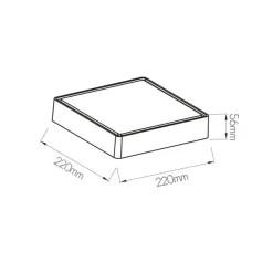 Fantasia GOA ceilinglamp square black SMD LED 1380Lm 11,5W IP65