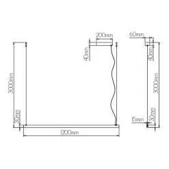 Fantasia GURI LED PENDEL 38W 3000K 1200MM WIT DIMBAAR (3M KABEL INCL)