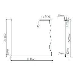 Fantasia GURI LED pendel 40W 3000K 1800mm zwart dimbaar (3m kabel incl)