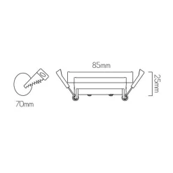 Fantasia IMBER 70mm cut-out size  GU10 IP44 black