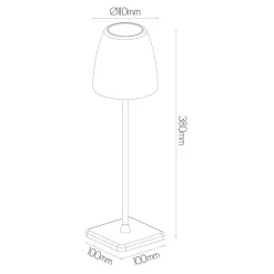 Fantasia INA 2 Watt IP54 portable and chargeable table light black