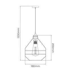 Fantasia JOTI pendel 1x E27 Ø18cm zwart + koper