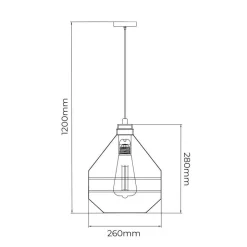 Fantasia JOTI pendel 1x E27 Ø26cm zwart + koper