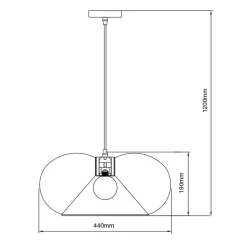 Fantasia JULIA 1x E27 pendel Ø43cm zwart