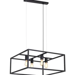 Fantasia KAGO black  pendant square lamp 4xE27 max 60W