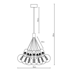 Fantasia KOBAR  susp. Black/black 7x E27