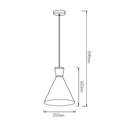 Fantasia Kono pendel Ø25 E27 copper/white