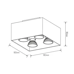 Fantasia KUBO 4L satin black/dim.glass LED 5W GU10 incl.