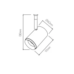 Fantasia LITHIUM track spot monofase 12W LED dim-to-warm  36° white
