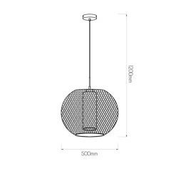 Fantasia LUNKI pendant 1xE27 black/white white glas diam 50cm