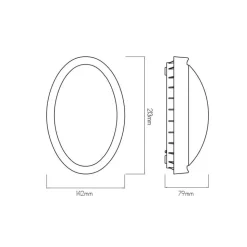 Fantasia MILO Wallamp oval black/grey/white SMD LED 840Lm 8W IP65